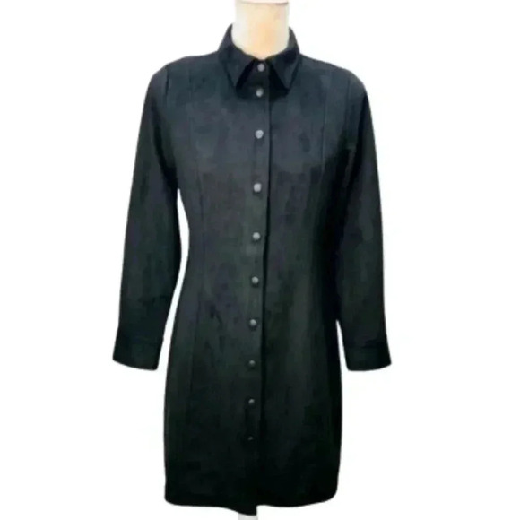 GAP Faux Suede Long-sleeved Soft Stretchy Fitted Dress - Picture 1 of 11